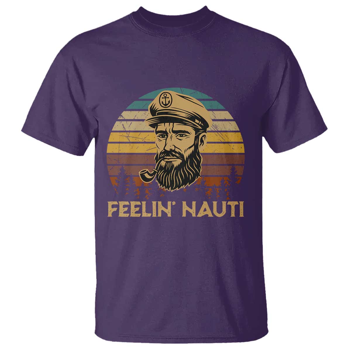 Funny Sailing Boating T Shirt Feelin Nauti TS14 Purple Print Your Wear