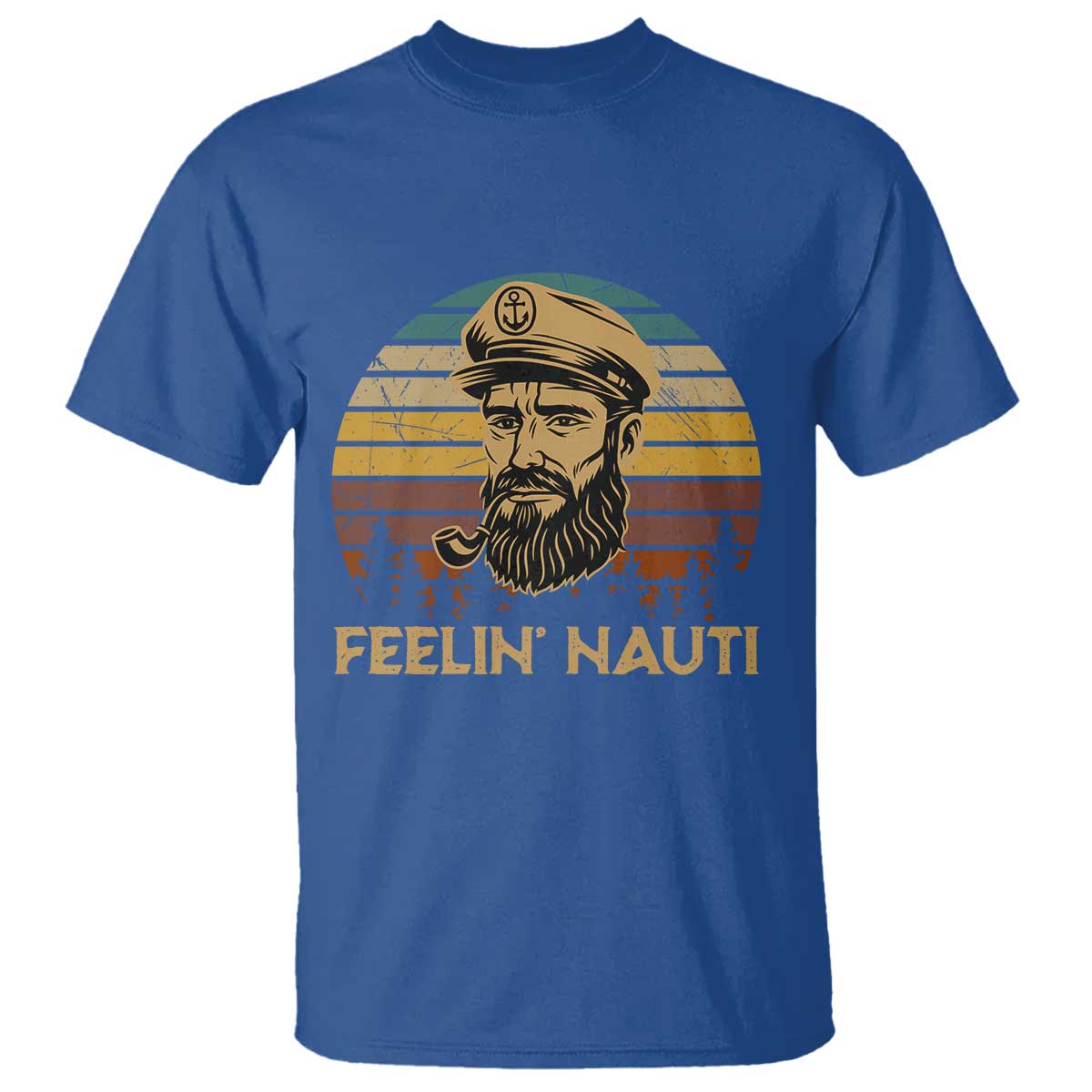 Funny Sailing Boating T Shirt Feelin Nauti TS14 Royal Blue Print Your Wear