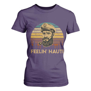 Funny Sailing Boating T Shirt For Women Feelin Nauti TS14 Purple Print Your Wear