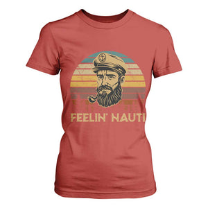 Funny Sailing Boating T Shirt For Women Feelin Nauti TS14 Red Print Your Wear