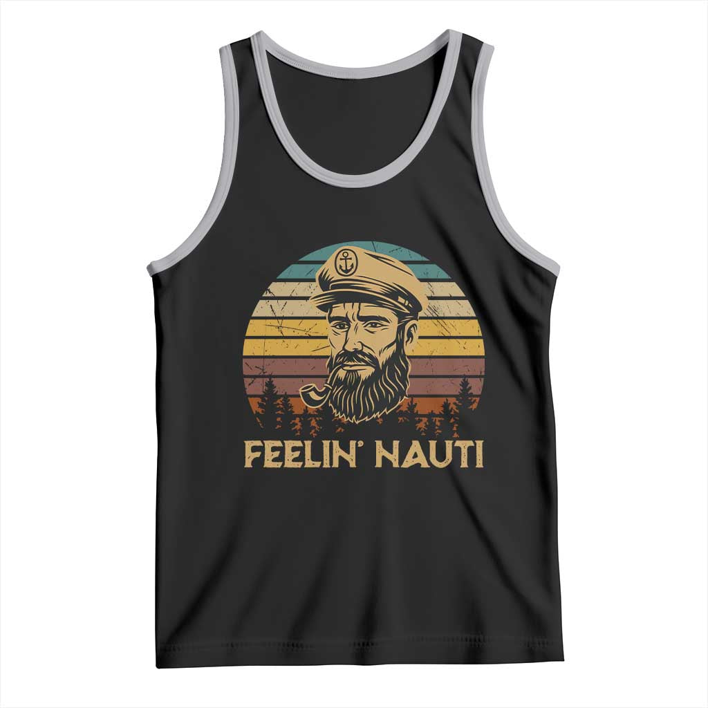 Funny Sailing Boating Tank Top Feelin Nauti TS14 Black Athletic Heather Print Your Wear