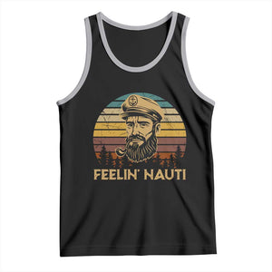 Funny Sailing Boating Tank Top Feelin Nauti TS14 Black Athletic Heather Print Your Wear