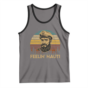 Funny Sailing Boating Tank Top Feelin Nauti TS14 Deep Heather Black Print Your Wear