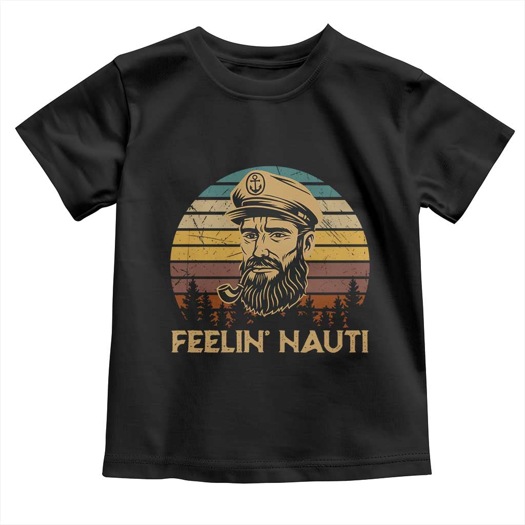 Funny Sailing Boating Toddler T Shirt Feelin Nauti TS14 Black Print Your Wear