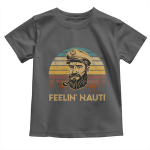 Funny Sailing Boating Toddler T Shirt Feelin Nauti TS14 Dark Heather Print Your Wear