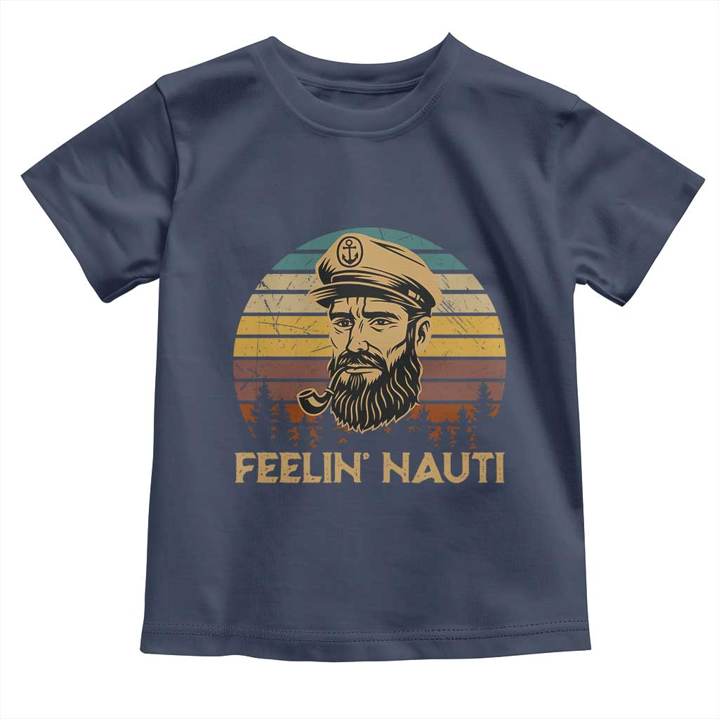 Funny Sailing Boating Toddler T Shirt Feelin Nauti TS14 Navy Print Your Wear