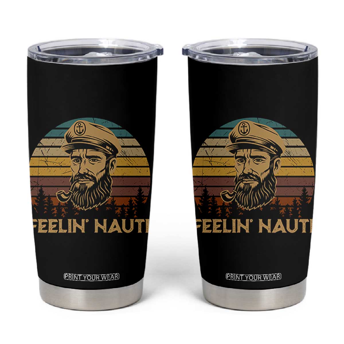Funny Sailing Boating Tumbler Cup Feelin Nauti TS14 Black Print Your Wear