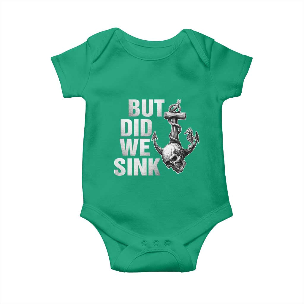 Funny Boating Baby Onesie But Did We Sink TS14 Irish Green Print Your Wear