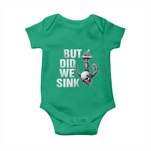 Funny Boating Baby Onesie But Did We Sink TS14 Irish Green Print Your Wear