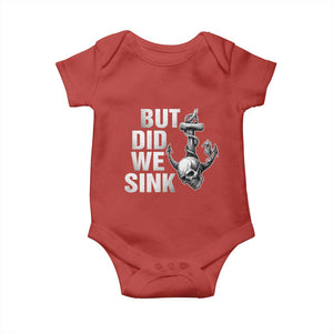 Funny Boating Baby Onesie But Did We Sink TS14 Red Print Your Wear