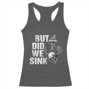 Funny Boating Racerback Tank Top But Did We Sink TS14 Dark Heather Print Your Wear