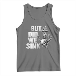 Funny Boating Tank Top But Did We Sink TS14 Black Heather Print Your Wear