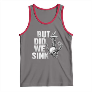 Funny Boating Tank Top But Did We Sink TS14 Deep Heather Red Print Your Wear