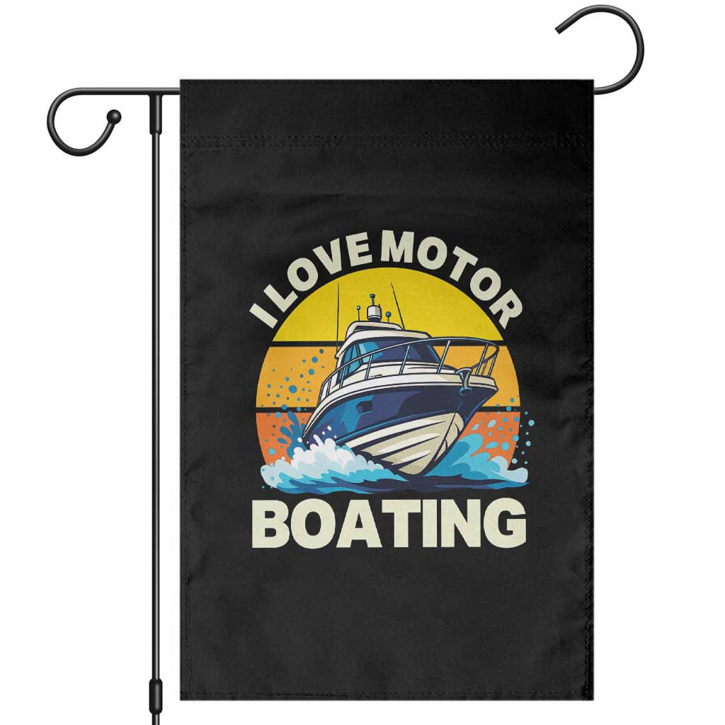 Funny Boater Garden Flag I Love Motorboating TS14 Black Print Your Wear