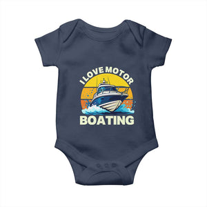 Funny Boater Baby Onesie I Love Motorboating TS14 Navy Print Your Wear