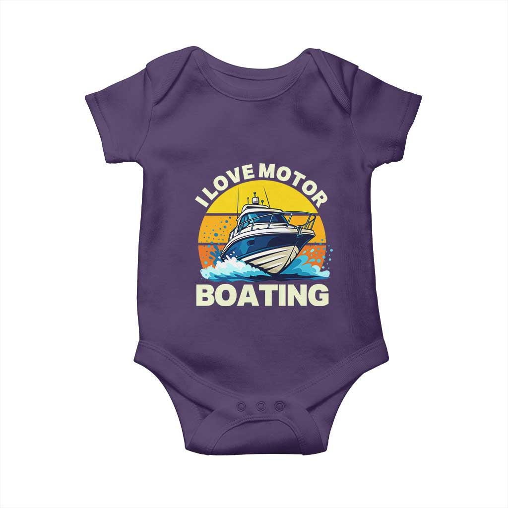 Funny Boater Baby Onesie I Love Motorboating TS14 Purple Print Your Wear