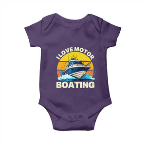 Funny Boater Baby Onesie I Love Motorboating TS14 Purple Print Your Wear