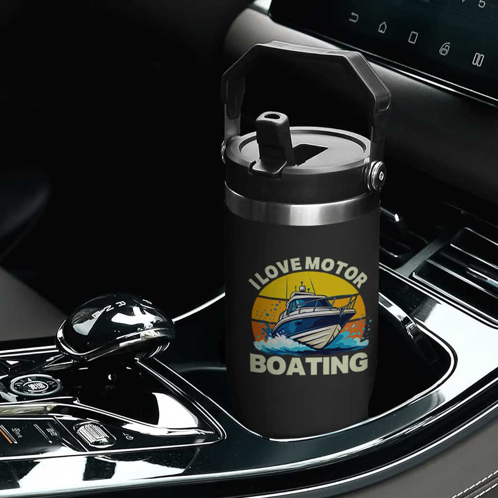 Funny Boater Flip Straw Tumbler I Love Motorboating TS14 Print Your Wear