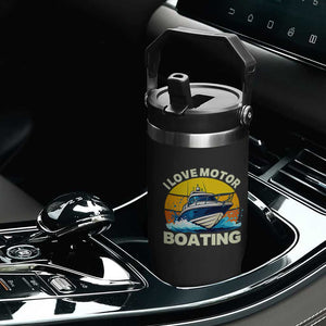 Funny Boater Flip Straw Tumbler I Love Motorboating TS14 Print Your Wear
