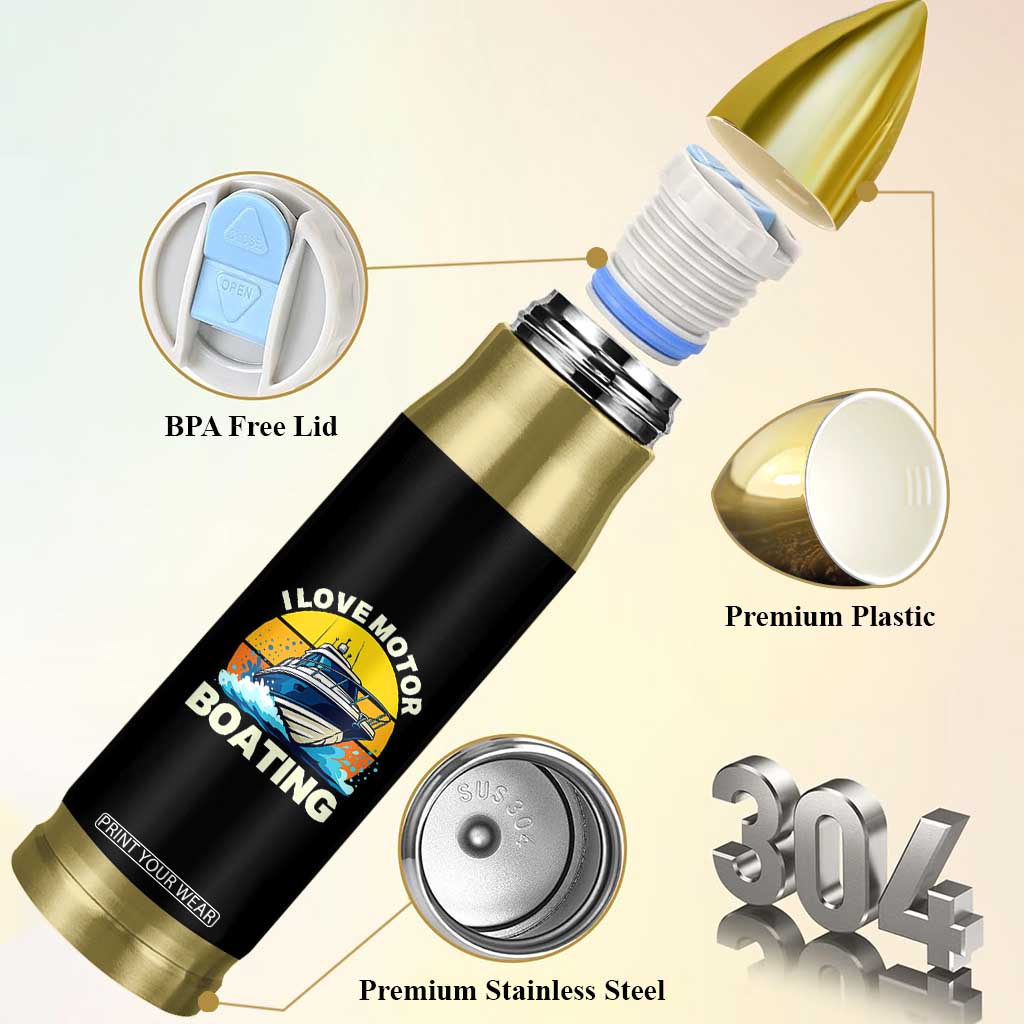 Funny Boater Bullet Tumbler I Love Motorboating TS14 Print Your Wear