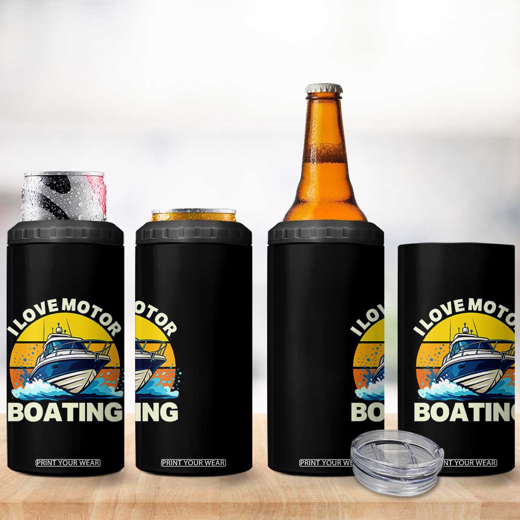 Funny Boater 4 in 1 Can Cooler Tumbler I Love Motorboating TS14 Print Your Wear