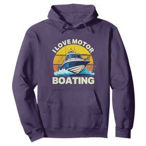 Funny Boater Hoodie I Love Motorboating TS14 Purple Print Your Wear
