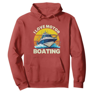 Funny Boater Hoodie I Love Motorboating TS14 Red Print Your Wear