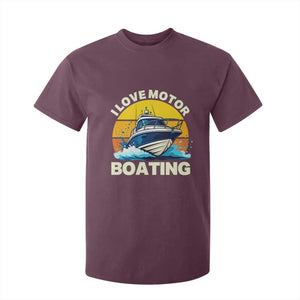 Funny Boater T Shirt For Kid I Love Motorboating TS14 Maroon Print Your Wear