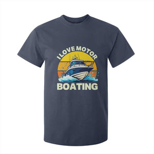 Funny Boater T Shirt For Kid I Love Motorboating TS14 Navy Print Your Wear