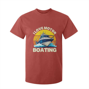 Funny Boater T Shirt For Kid I Love Motorboating TS14 Red Print Your Wear