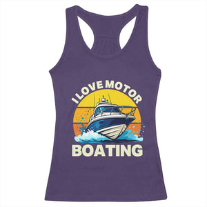 Funny Boater Racerback Tank Top I Love Motorboating TS14 Purple Print Your Wear