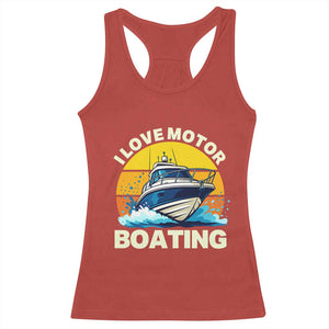 Funny Boater Racerback Tank Top I Love Motorboating TS14 Red Print Your Wear