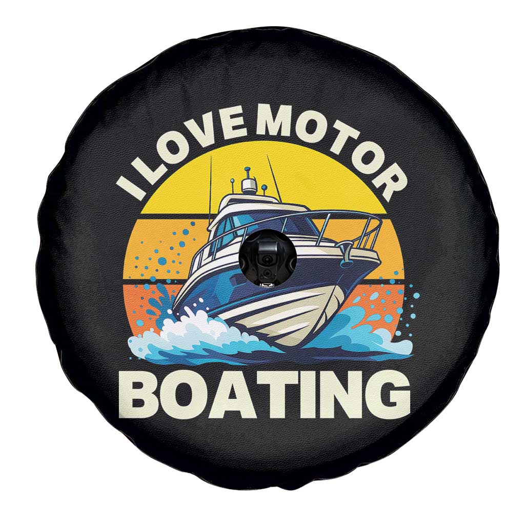 Funny Boater Spare Tire Cover I Love Motorboating TS14 Print Your Wear