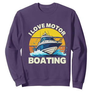 Funny Boater Sweatshirt I Love Motorboating TS14 Purple Print Your Wear