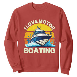 Funny Boater Sweatshirt I Love Motorboating TS14 Red Print Your Wear