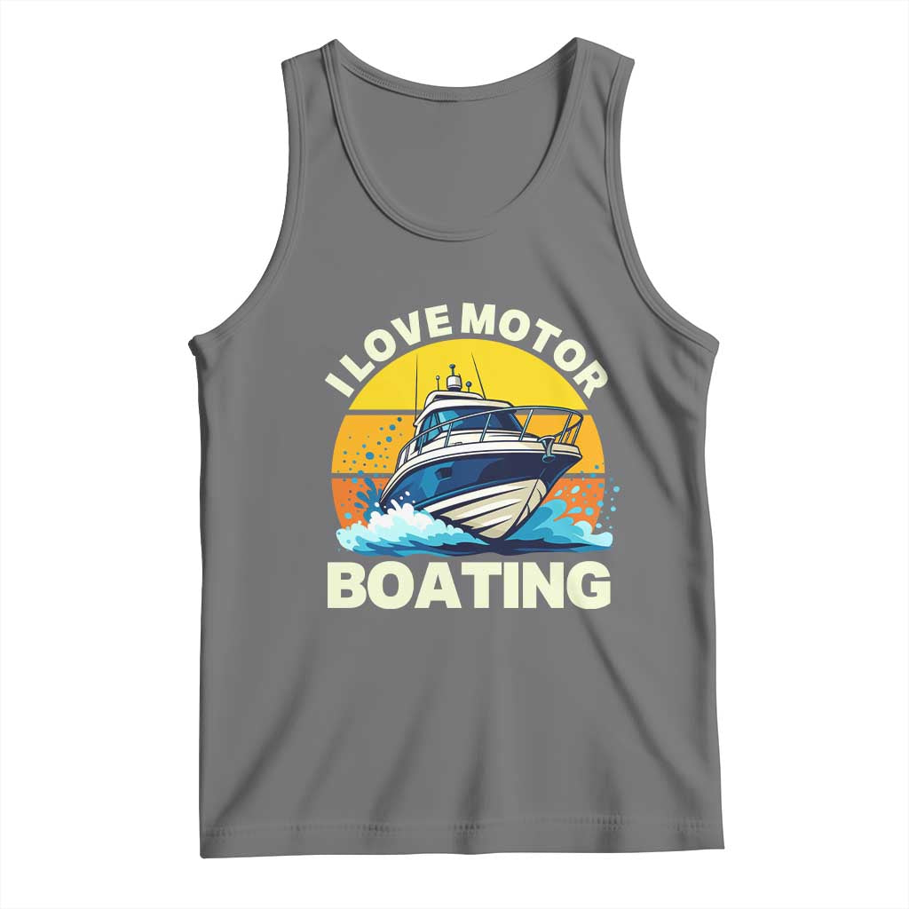 Funny Boater Tank Top I Love Motorboating TS14 Black Heather Print Your Wear