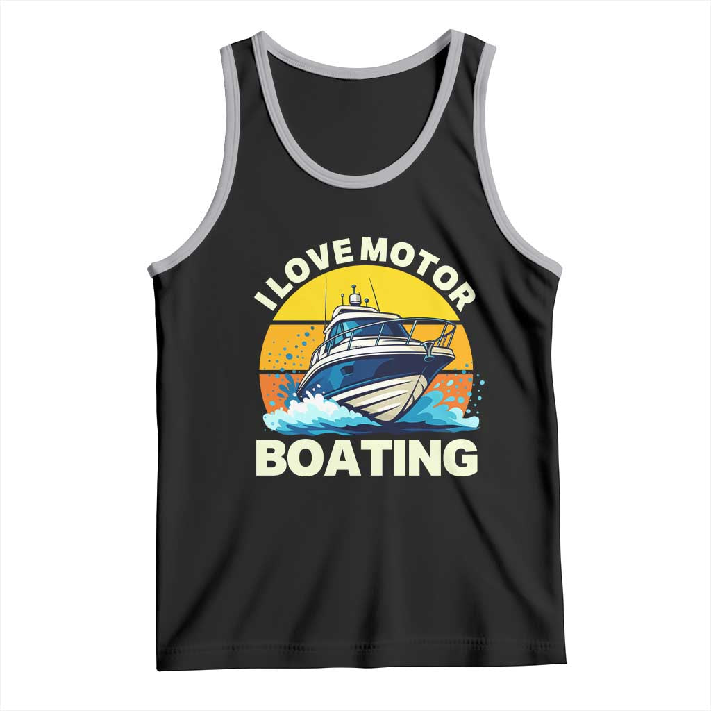 Funny Boater Tank Top I Love Motorboating TS14 Black Athletic Heather Print Your Wear