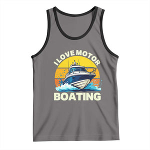 Funny Boater Tank Top I Love Motorboating TS14 Deep Heather Black Print Your Wear