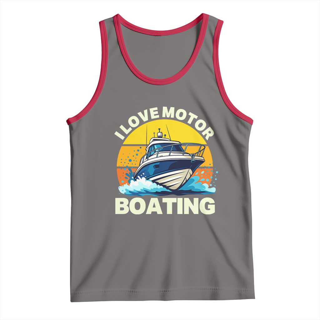 Funny Boater Tank Top I Love Motorboating TS14 Deep Heather Red Print Your Wear