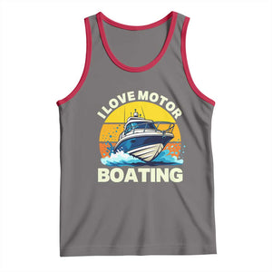 Funny Boater Tank Top I Love Motorboating TS14 Deep Heather Red Print Your Wear