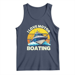Funny Boater Tank Top I Love Motorboating TS14 Navy Print Your Wear