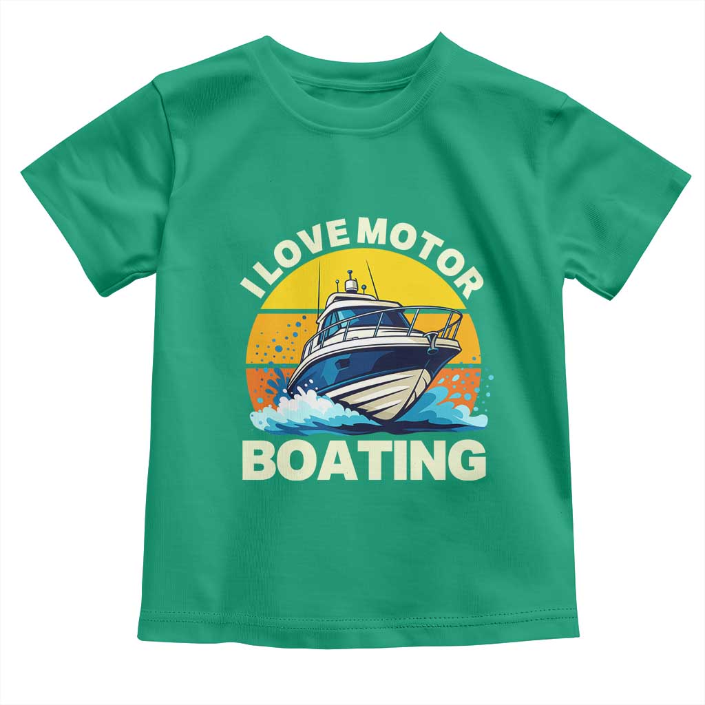 Funny Boater Toddler T Shirt I Love Motorboating TS14 Irish Green Print Your Wear