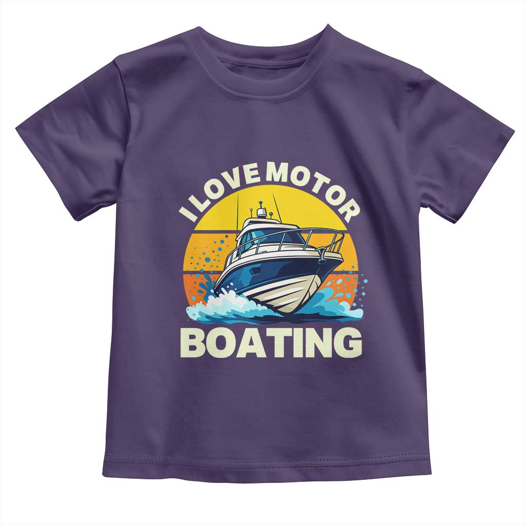 Funny Boater Toddler T Shirt I Love Motorboating TS14 Purple Print Your Wear