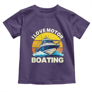 Funny Boater Toddler T Shirt I Love Motorboating TS14 Purple Print Your Wear