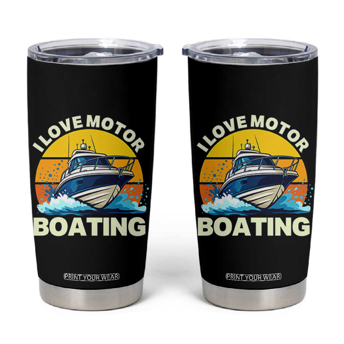 Funny Boater Tumbler Cup I Love Motorboating TS14 Black Print Your Wear