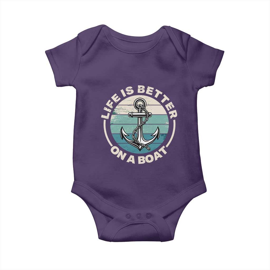 Funny Boating Baby Onesie Life Is Better On A Boat TS14 Purple Print Your Wear