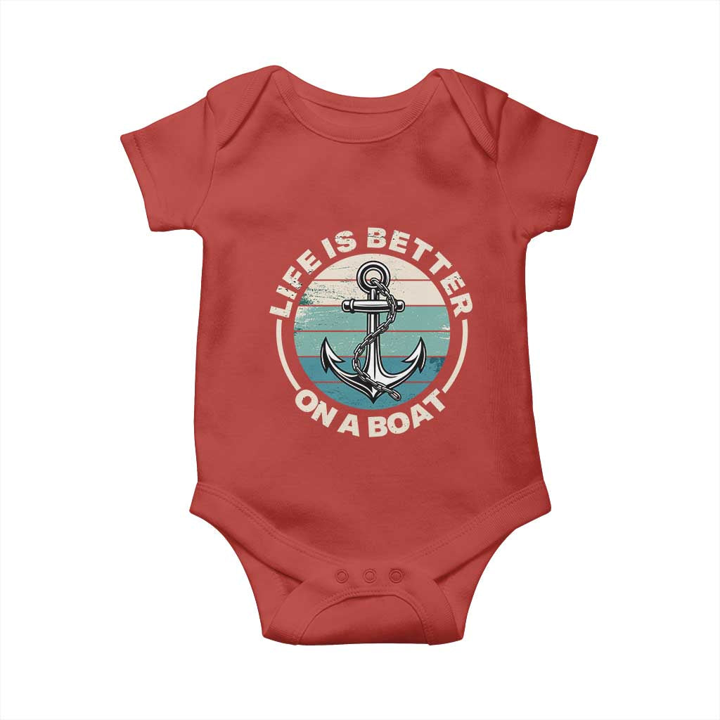 Funny Boating Baby Onesie Life Is Better On A Boat TS14 Red Print Your Wear