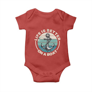 Funny Boating Baby Onesie Life Is Better On A Boat TS14 Red Print Your Wear