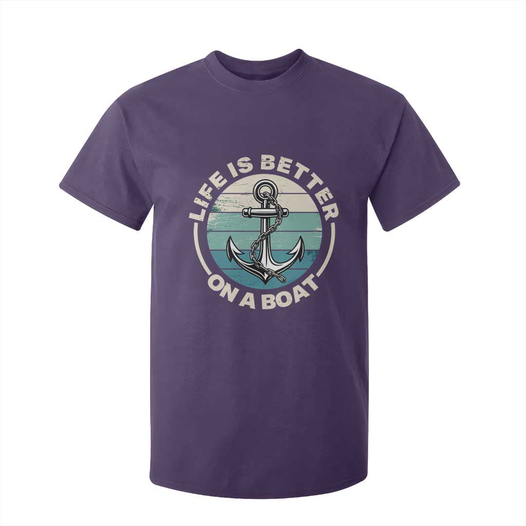Funny Boating T Shirt For Kid Life Is Better On A Boat TS14 Purple Print Your Wear