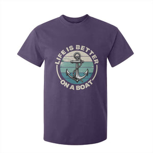 Funny Boating T Shirt For Kid Life Is Better On A Boat TS14 Purple Print Your Wear